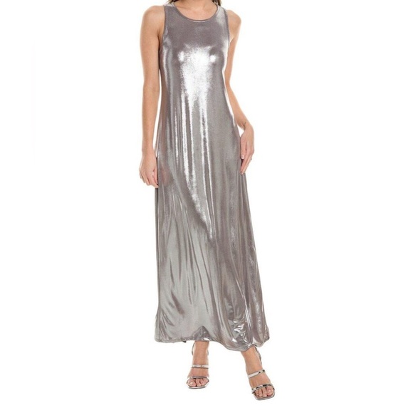 Vince Camuto Dresses & Skirts - ✨ Vince Camuto Mocha Metallic Maxi Dress – Size M – 🤎🩶🤍 NWT Sleek Glamour